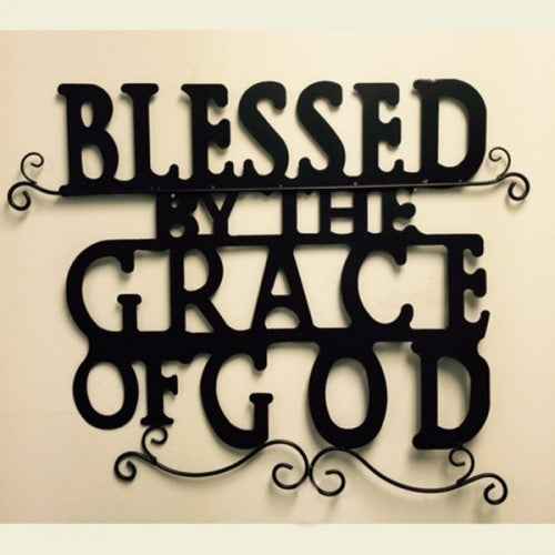SI_F142016 BLESSED BY 26" X 30" METAL SIGN WESTERN HOME DECOR HANDMADE NEW