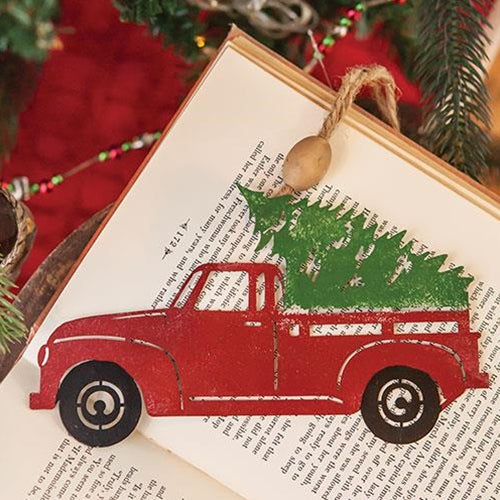 CH_G70053 CHRISTMAS TRUCK IRON ORNAMENTS WESTERN HOME DECOR BRAND NEW--FREE SHIPPING