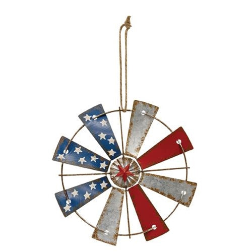 CH_GMAN24187 7" AMERICANA WINDMILL ORNAMENT FARMHOUSE METAL ART WESTERN HOME DECOR--FREE SHIPPING