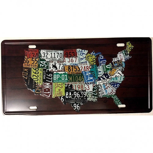 #HCZ17001 LICENSE PLATE TIN SIGN METAL ART WESTERN HOME DECOR - FREE SHIPPING