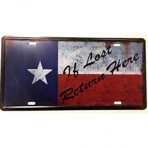 #HCZ17005 TEXAS FLAG LICENSE PLATE TIN SIGN METAL ART WESTERN HOME DECOR - FREE SHIPPING