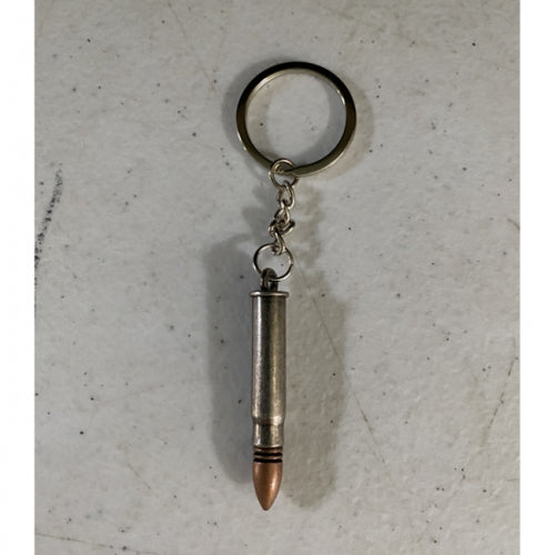 #SI_HK13 WESTERN BULLET KEYCHAIN SILVER METAL WESTERN FASHION ART NEW