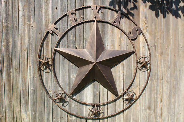 ITEM#EH10227 TEXAS LONESTAR BARN METAL STAR WESTERN HOME DECOR HANDMADE NEW RUSTIC BRONZE 24",32",36",50"