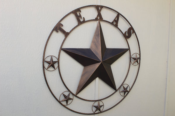 ITEM#EH10227 TEXAS LONESTAR BARN METAL STAR WESTERN HOME DECOR HANDMADE NEW RUSTIC BRONZE 24",32",36",50"