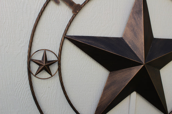 ITEM#EH10227 TEXAS LONESTAR BARN METAL STAR WESTERN HOME DECOR HANDMADE NEW RUSTIC BRONZE 24",32",36",50"