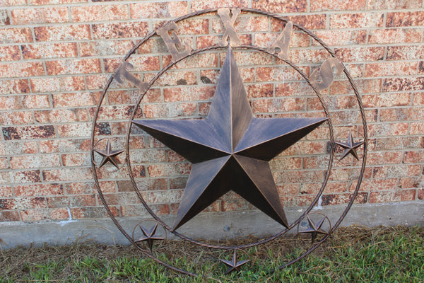 ITEM#EH10227 TEXAS LONESTAR BARN METAL STAR WESTERN HOME DECOR HANDMADE NEW RUSTIC BRONZE 24",32",36",50"