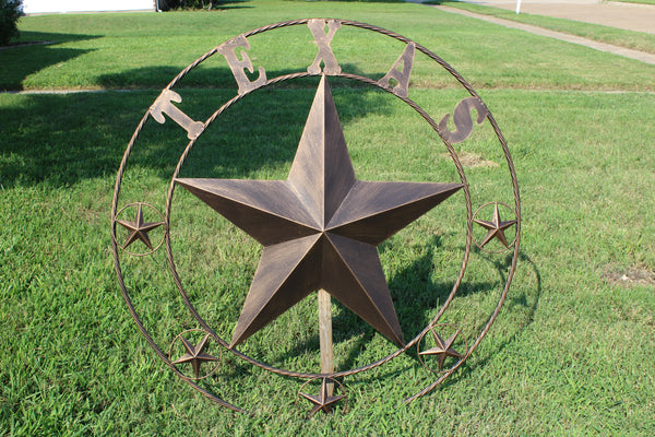 ITEM#EH10227 TEXAS LONESTAR BARN METAL STAR WESTERN HOME DECOR HANDMADE NEW RUSTIC BRONZE 24",32",36",50"