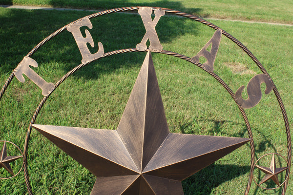 ITEM#EH10227 TEXAS LONESTAR BARN METAL STAR WESTERN HOME DECOR HANDMADE NEW RUSTIC BRONZE 24",32",36",50"