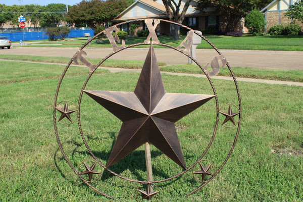 ITEM#EH10227 TEXAS LONESTAR BARN METAL STAR WESTERN HOME DECOR HANDMADE NEW RUSTIC BRONZE 24",32",36",50"