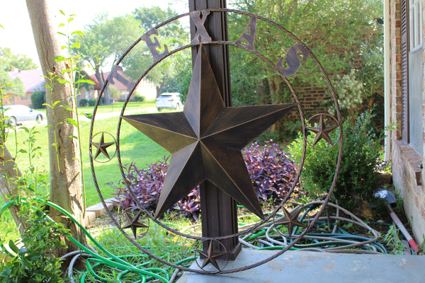 ITEM#EH10227 TEXAS LONESTAR BARN METAL STAR WESTERN HOME DECOR HANDMADE NEW RUSTIC BRONZE 24",32",36",50"