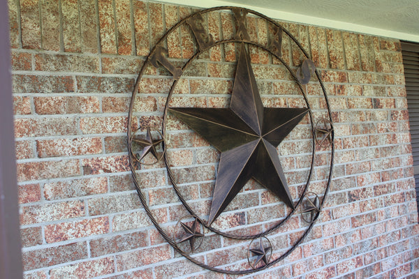 ITEM#EH10227 TEXAS LONESTAR BARN METAL STAR WESTERN HOME DECOR HANDMADE NEW RUSTIC BRONZE 24",32",36",50"