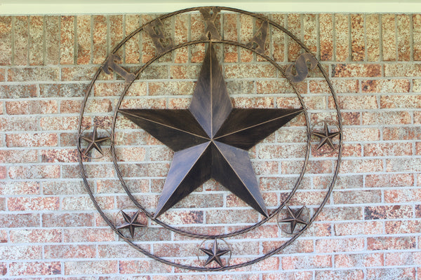 ITEM#EH10227 TEXAS LONESTAR BARN METAL STAR WESTERN HOME DECOR HANDMADE NEW RUSTIC BRONZE 24",32",36",50"