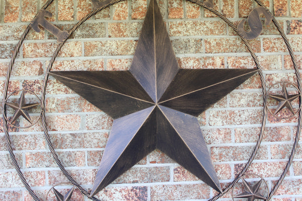 ITEM#EH10227 TEXAS LONESTAR BARN METAL STAR WESTERN HOME DECOR HANDMADE NEW RUSTIC BRONZE 24",32",36",50"