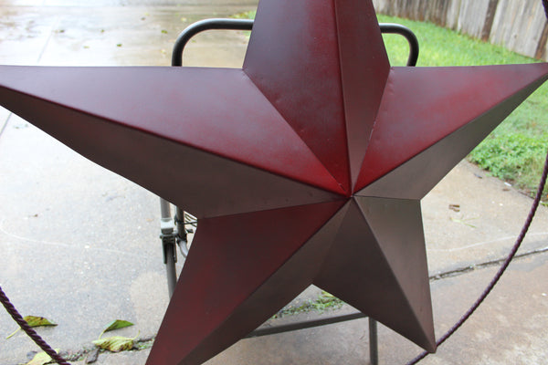 LONE STAR 48" METAL BARN STAR TWISTED ROPE RING RUSTIC BRONZE WESTERN HOME DECOR HANDMADE-#EH10014