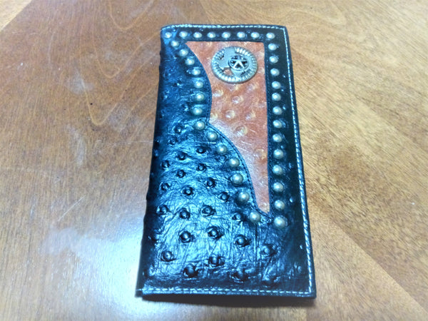 ITEM#AJ STATE OF TEXAS LONE STAR GENUINE LEATHER WALLET CHECKBOOK MENS WALLETS--FREE SHIPPING