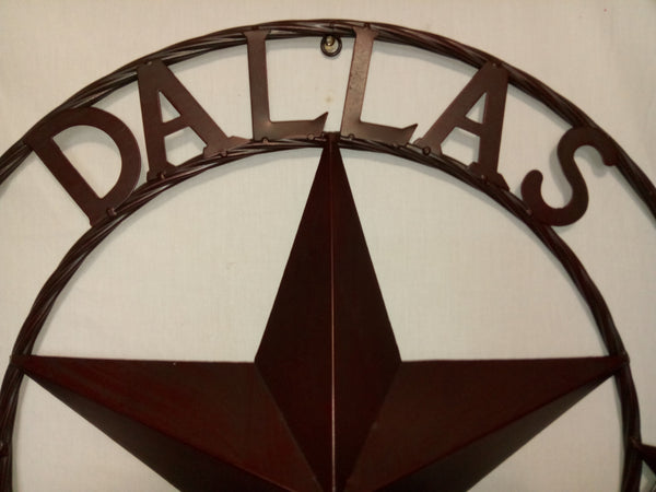 DALLAS COWBOYS BROWN STAR METAL ART WESTERN HOME WALL DECOR, SIZE:24",32",36",40",42",44",46",50"