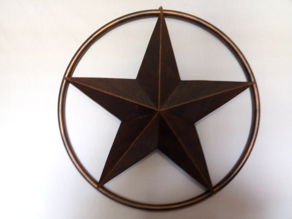 SOLID RING BRONZE BARN STAR METAL LONE STAR WESTERN HOME DECOR HANDMADE NEW 3" TO 38"-#EH10026