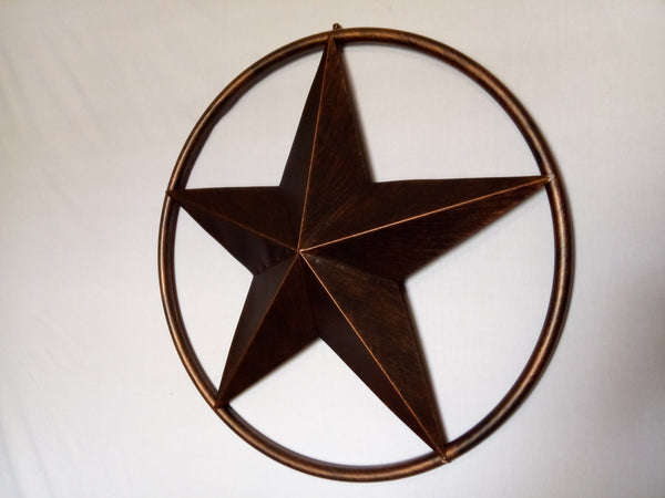 SOLID RING BRONZE BARN STAR METAL LONE STAR WESTERN HOME DECOR HANDMADE NEW 3" TO 38"-#EH10026
