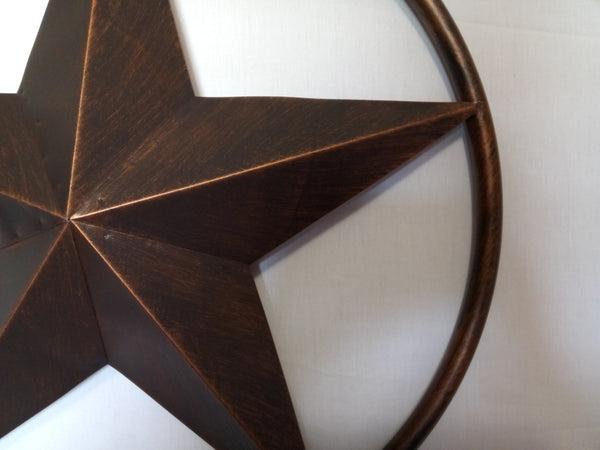 SOLID RING BRONZE BARN STAR METAL LONE STAR WESTERN HOME DECOR HANDMADE NEW 3" TO 38"-#EH10026