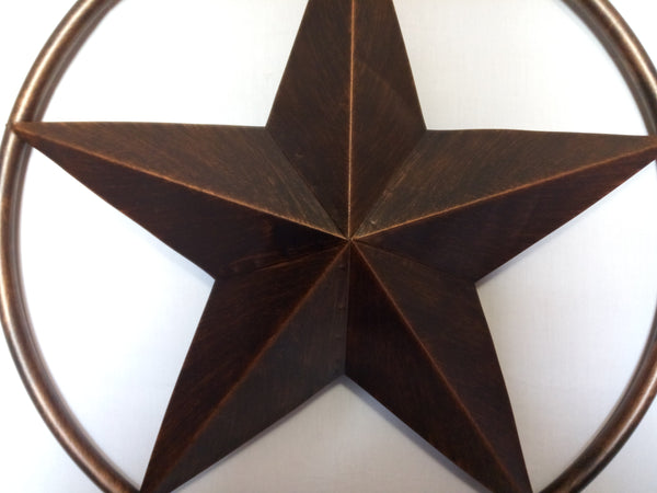 SOLID RING BRONZE BARN STAR METAL LONE STAR WESTERN HOME DECOR HANDMADE NEW 3" TO 38"-#EH10026