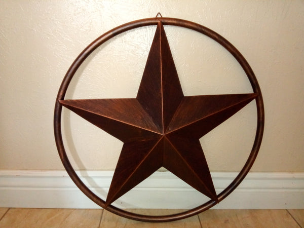 SOLID RING BRONZE BARN STAR METAL LONE STAR WESTERN HOME DECOR HANDMADE NEW 3" TO 38"-#EH10026