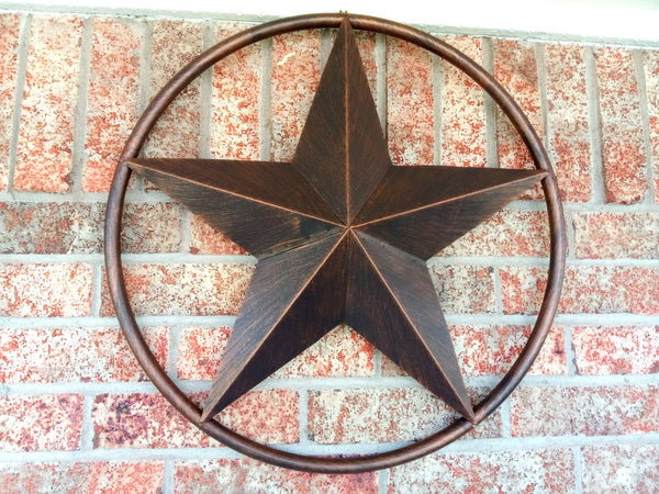 SOLID RING BRONZE BARN STAR METAL LONE STAR WESTERN HOME DECOR HANDMADE NEW 3" TO 38"-#EH10026