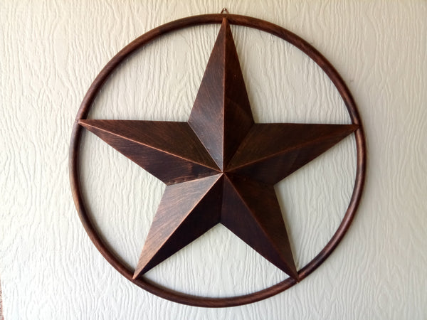 SOLID RING BRONZE BARN STAR METAL LONE STAR WESTERN HOME DECOR HANDMADE NEW 3" TO 38"-#EH10026