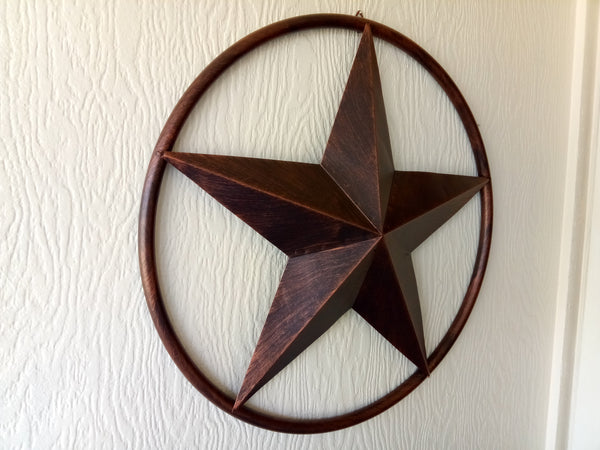 32" RUSTIC BRONZE SOLID RING METAL BARN LONE STAR WESTERN HOME DECOR HANDMADE NEW-#EH10027