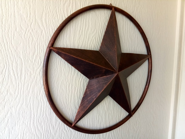 SOLID RING BRONZE BARN STAR METAL LONE STAR WESTERN HOME DECOR HANDMADE NEW 3" TO 38"-#EH10026