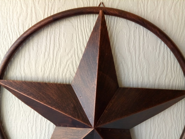 SOLID RING BRONZE BARN STAR METAL LONE STAR WESTERN HOME DECOR HANDMADE NEW 3" TO 38"-#EH10026