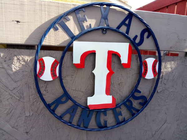 12", 18", 24", 32" TEXAS RANGERS BARN CUSTOM METAL VINTAGE CRAFT SIGN TEAM HANDMADE