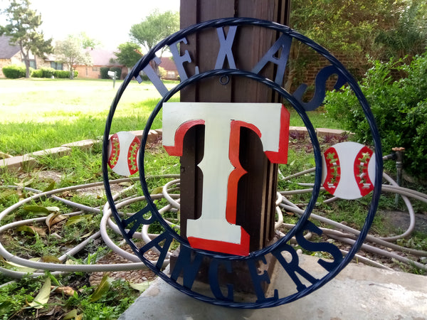 12", 18", 24", 32" TEXAS RANGERS BARN CUSTOM METAL VINTAGE CRAFT SIGN TEAM HANDMADE