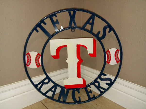 12", 18", 24", 32" TEXAS RANGERS BARN CUSTOM METAL VINTAGE CRAFT SIGN TEAM HANDMADE