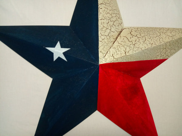 CRACKLE STYLE TEXAS FLAG STAR RED WHITE & BLUE METAL BARN STAR METAL WALL ART WESTERN HOME DECOR NEW