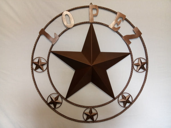 KOLET FAMILY STYLE YOUR CUSTOM FAMILY NAME STAR METAL BARN STAR ROPE RING KOLET FAMILY WESTERN HOME DECOR VINTAGE RUSTIC BROWN NEW HANDMADE 24",32",34",36",40",42",44",46",50"