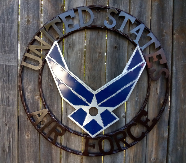 24" US AIRFORCE MILITARY METAL WALL ART WESTERN HOME DECOR VINTAGE RUSTIC WALL DECOR NEW