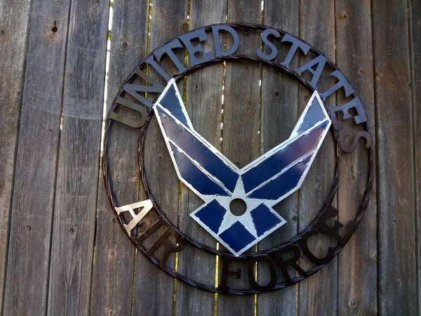 24" US AIRFORCE MILITARY METAL WALL ART WESTERN HOME DECOR VINTAGE RUSTIC WALL DECOR NEW
