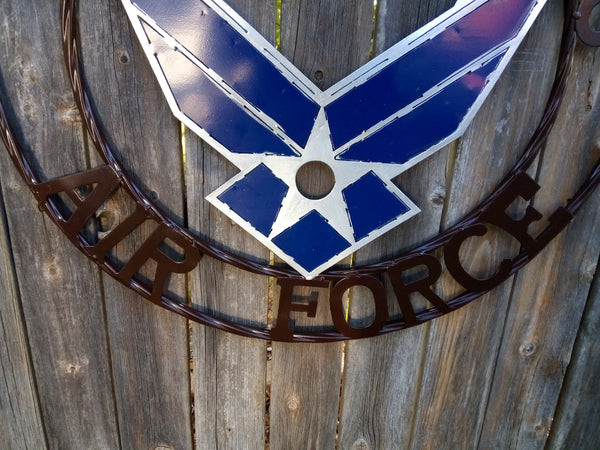 24" US AIRFORCE MILITARY METAL WALL ART WESTERN HOME DECOR VINTAGE RUSTIC WALL DECOR NEW