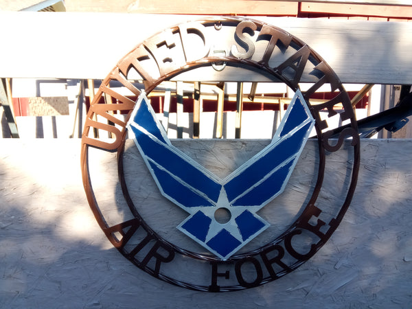 24" US AIRFORCE MILITARY METAL WALL ART WESTERN HOME DECOR VINTAGE RUSTIC WALL DECOR NEW