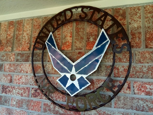 24" US AIRFORCE MILITARY METAL WALL ART WESTERN HOME DECOR VINTAGE RUSTIC WALL DECOR NEW