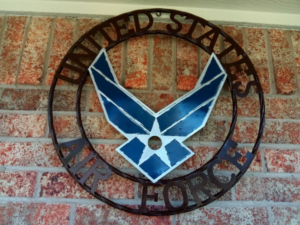 24" US AIRFORCE MILITARY METAL WALL ART WESTERN HOME DECOR VINTAGE RUSTIC WALL DECOR NEW