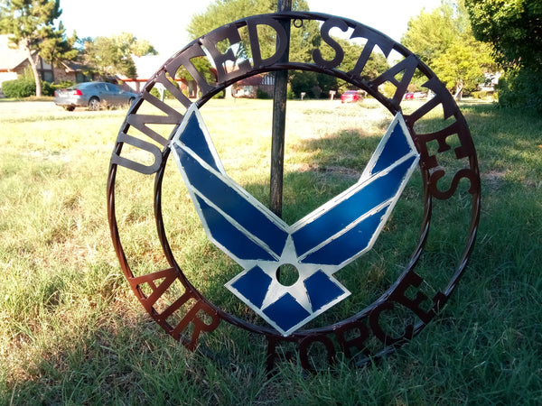 24" US AIRFORCE MILITARY METAL WALL ART WESTERN HOME DECOR VINTAGE RUSTIC WALL DECOR NEW