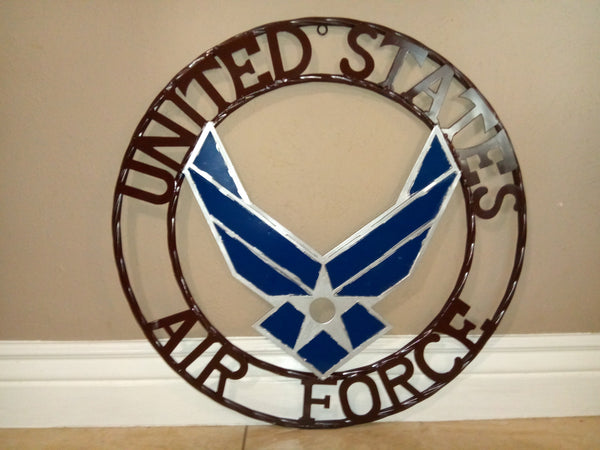 24" US AIRFORCE MILITARY METAL WALL ART WESTERN HOME DECOR VINTAGE RUSTIC WALL DECOR NEW