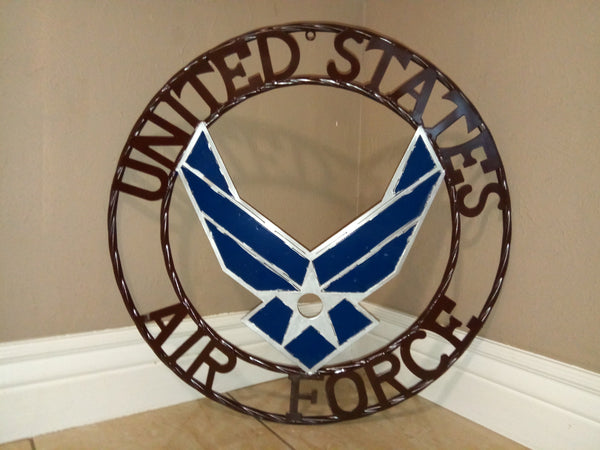 24" US AIRFORCE MILITARY METAL WALL ART WESTERN HOME DECOR VINTAGE RUSTIC WALL DECOR NEW