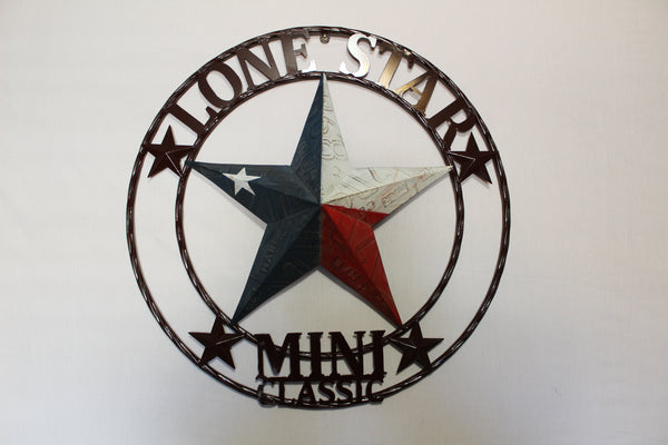 CUSTOM STAR NAME RED WHITE BLUE LONE STAR MINI CUSTOM 3d STAR METAL NAME BARN STAR WITH TWISTED ROPE RING DESIGN METAL WALL ART WESTERN HOME DECOR VINTAGE RUSTIC RED WHITE BLUE NEW HANDMADE