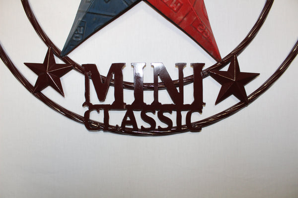 CUSTOM STAR NAME RED WHITE BLUE LONE STAR MINI CUSTOM 3d STAR METAL NAME BARN STAR WITH TWISTED ROPE RING DESIGN METAL WALL ART WESTERN HOME DECOR VINTAGE RUSTIC RED WHITE BLUE NEW HANDMADE