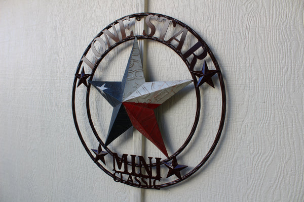 CUSTOM STAR NAME RED WHITE BLUE LONE STAR MINI CUSTOM 3d STAR METAL NAME BARN STAR WITH TWISTED ROPE RING DESIGN METAL WALL ART WESTERN HOME DECOR VINTAGE RUSTIC RED WHITE BLUE NEW HANDMADE