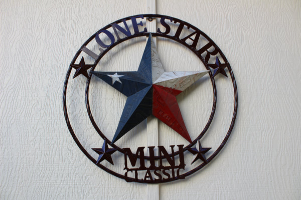 CUSTOM STAR NAME RED WHITE BLUE LONE STAR MINI CUSTOM 3d STAR METAL NAME BARN STAR WITH TWISTED ROPE RING DESIGN METAL WALL ART WESTERN HOME DECOR VINTAGE RUSTIC RED WHITE BLUE NEW HANDMADE