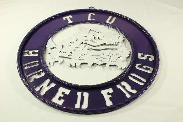 18",24",32" TCU HORNED FROGS CUSTOM METAL VINTAGE CRAFT TEAM SIGN WESTERN HOME DECOR HANDMADE