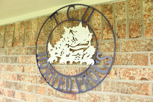 12",18",24",32",36" TCU HORNED FROGS CUSTOM METAL VINTAGE CRAFT TEAM SIGN HANDMADE